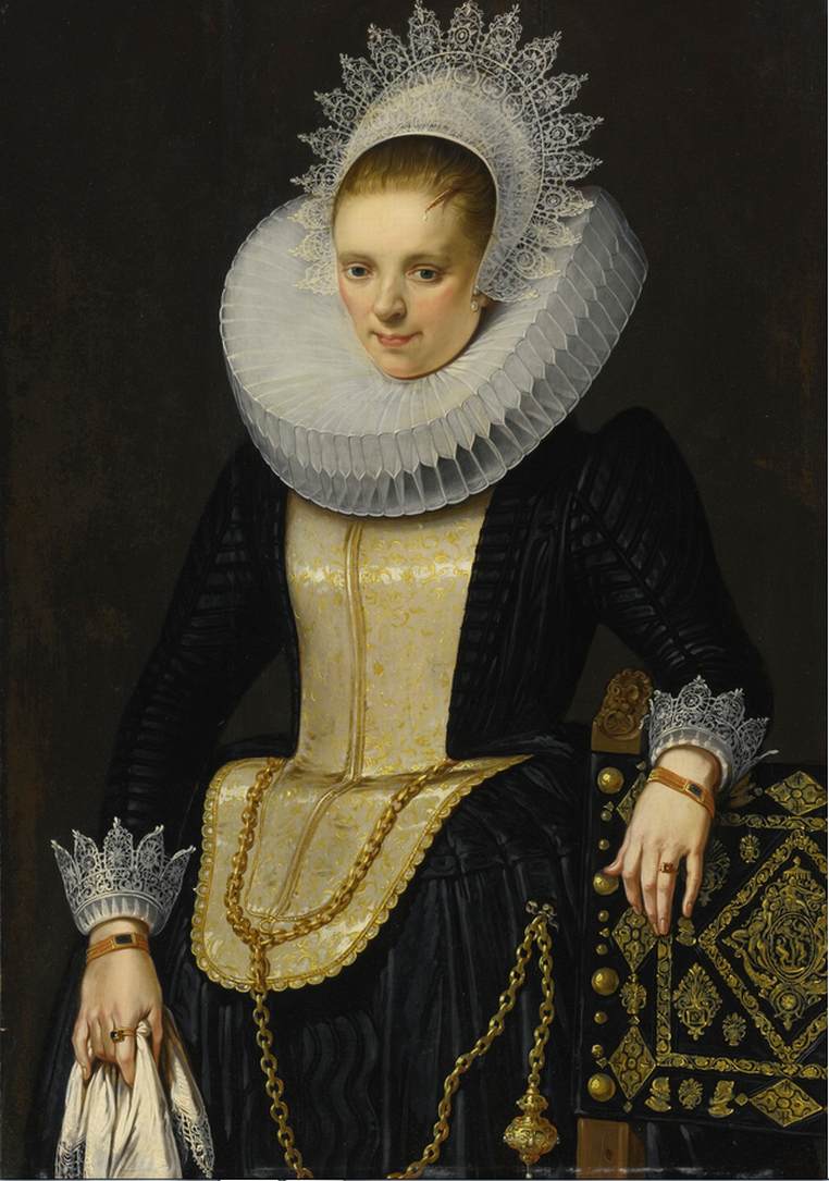 Portrait d'une dame en robe élégante