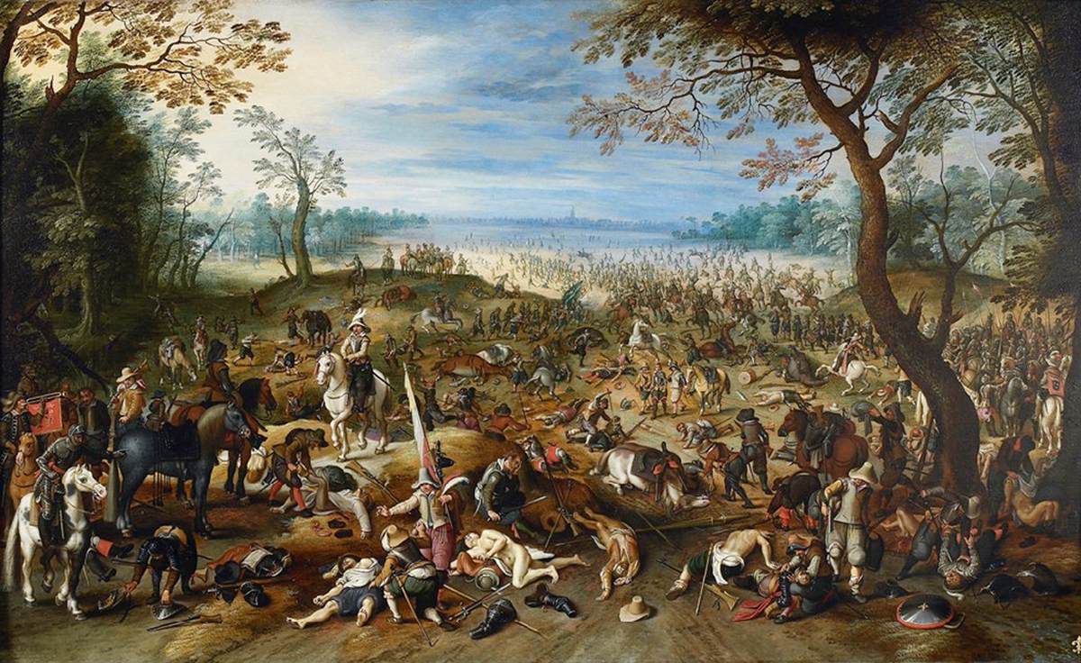 Scène de guerre après le combat