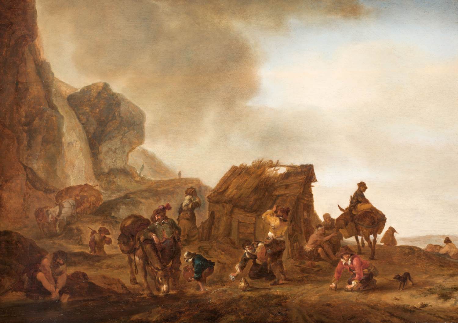 Paysage montagneux avec une hutte
