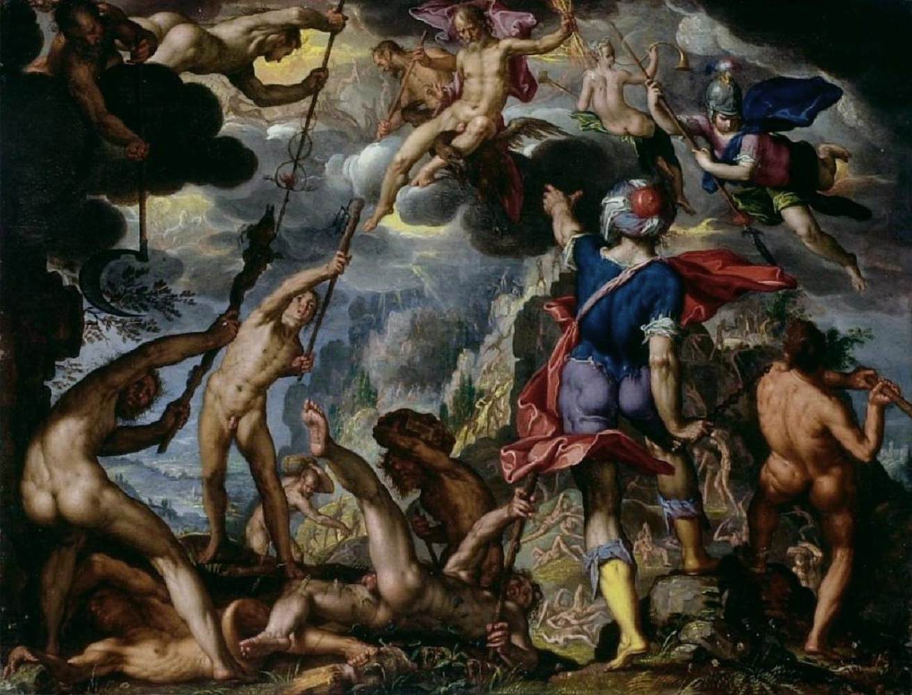 La bataille entre les dieux et les titans
