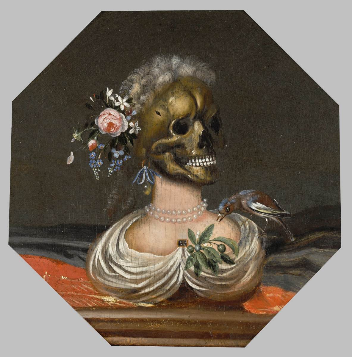 Vanitas : buste d'une dame
