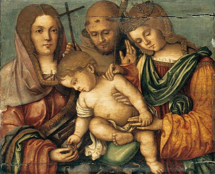 L'Enfant Jésus entre sainte Catherine, saint François et sainte Élisabeth de Hongrie