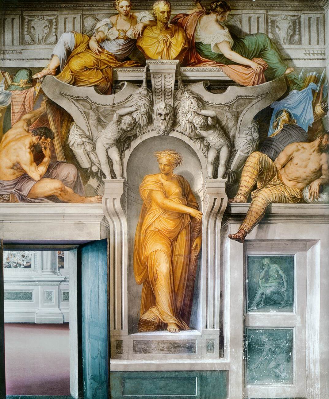 Fresques dans la salle des Arts (détail)