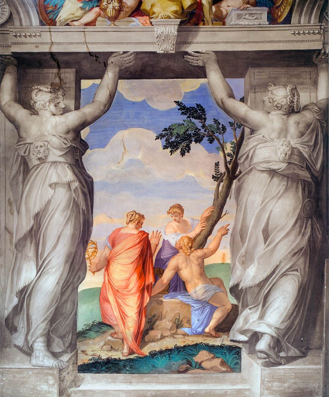 Fresques dans la salle des Muses (détail)
