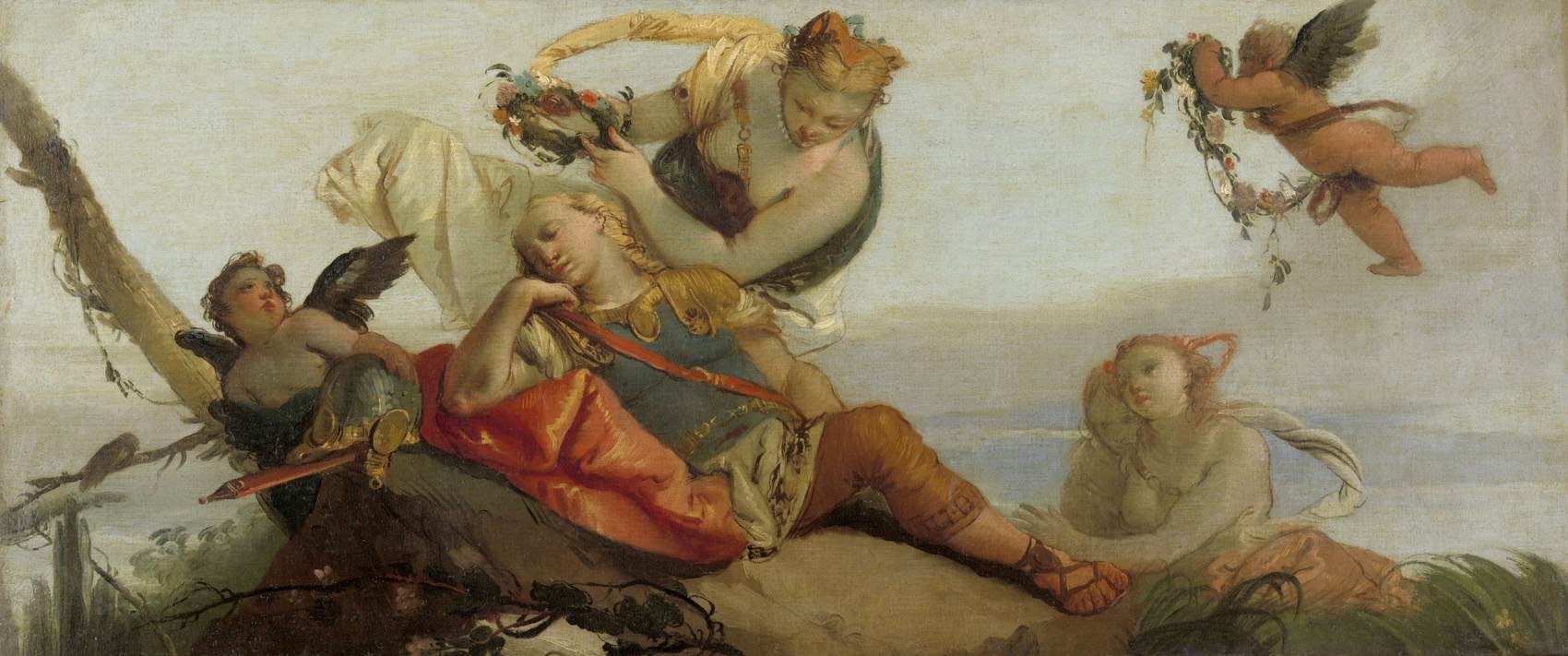 Le Rinaldo endormi couronné de fleurs par Armide
