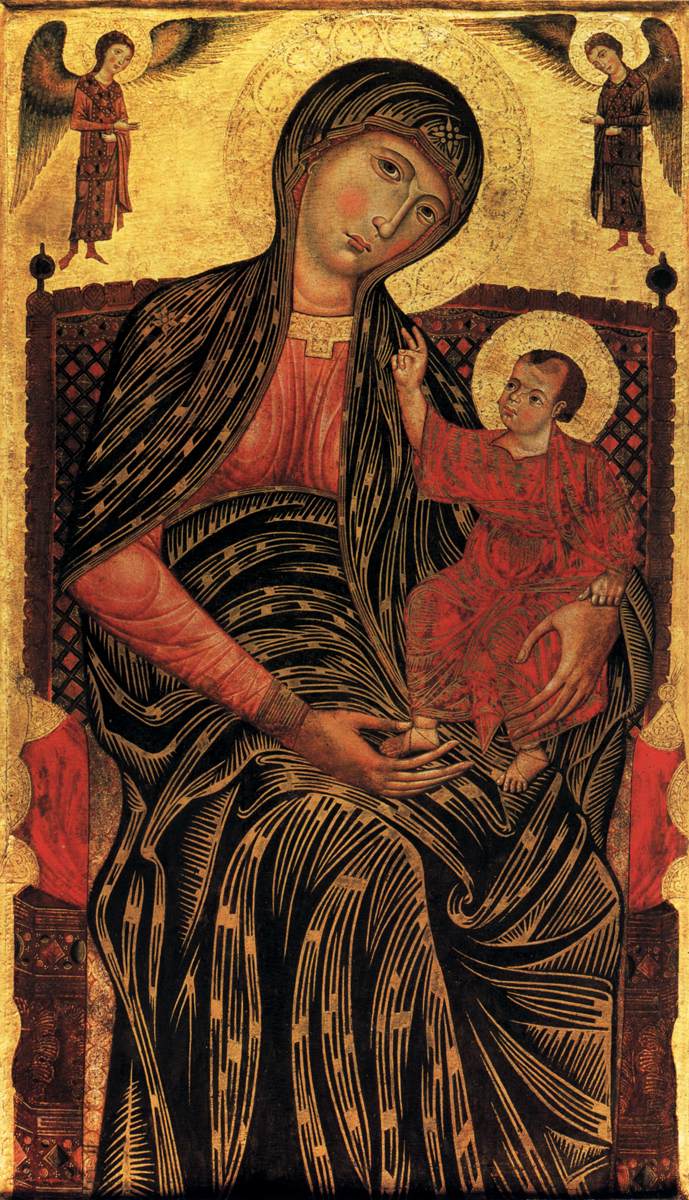 Vierge à l'Enfant en majesté avec deux anges