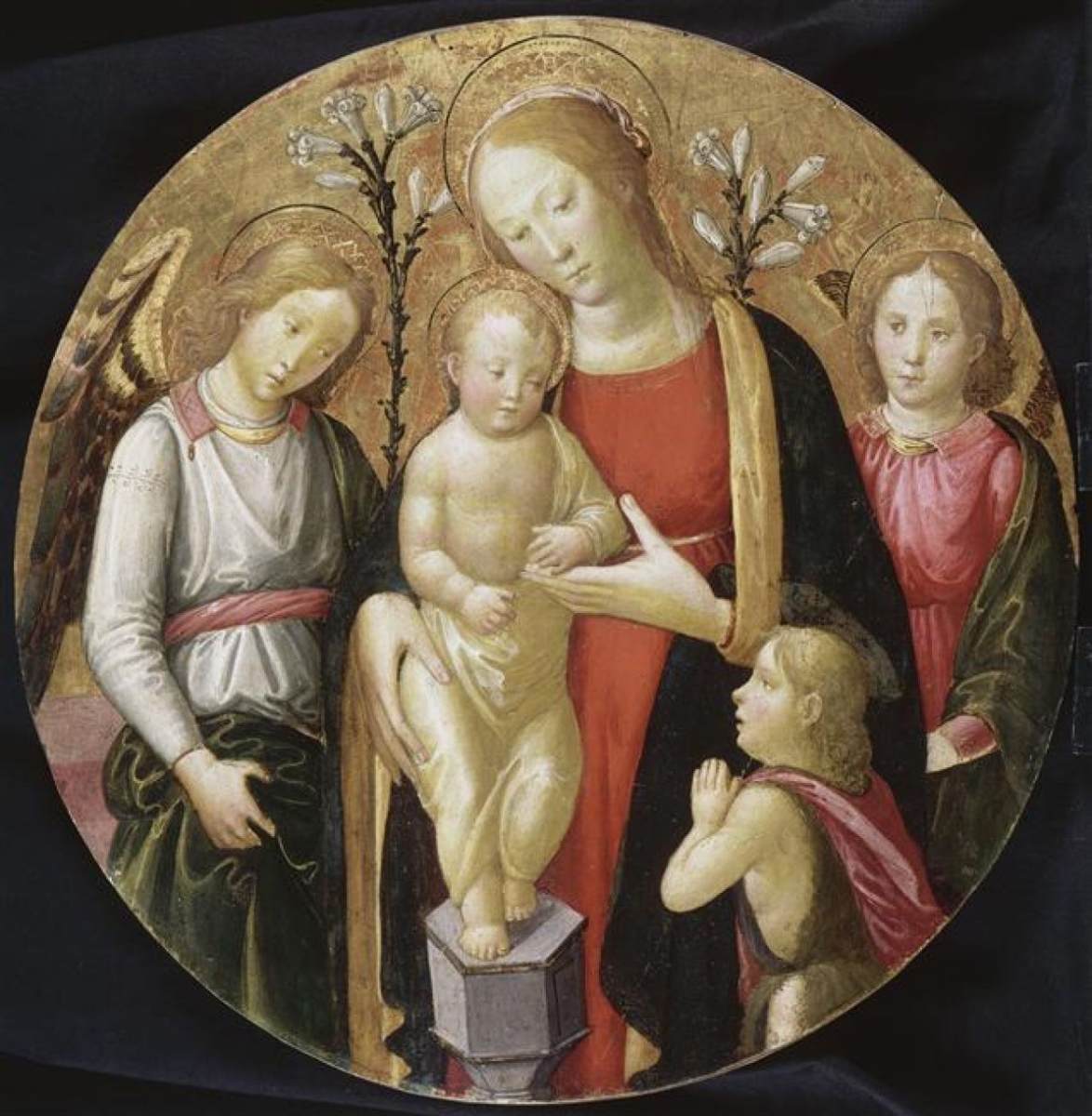 Vierge à l'Enfant avec deux anges et le petit saint Jean
