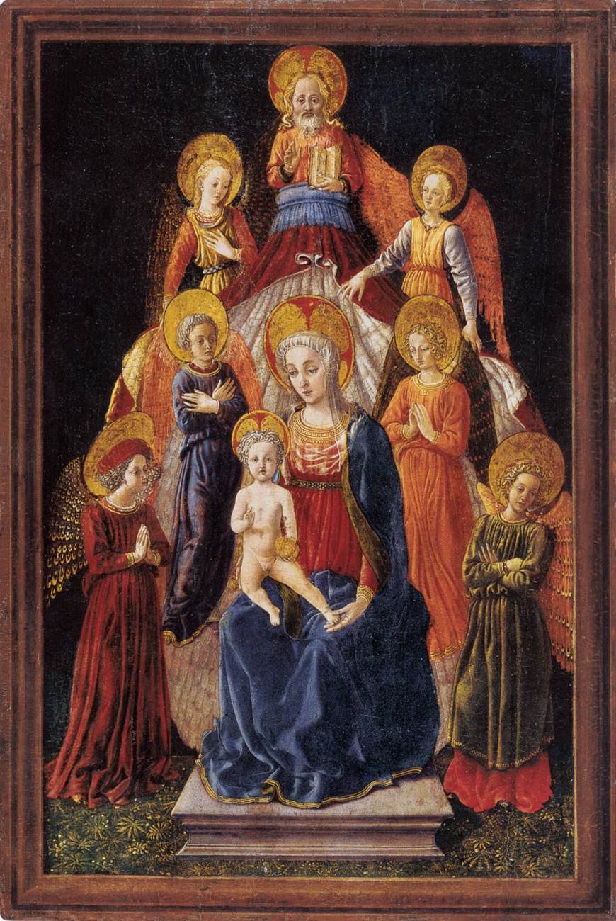Vierge à l'Enfant avec six anges