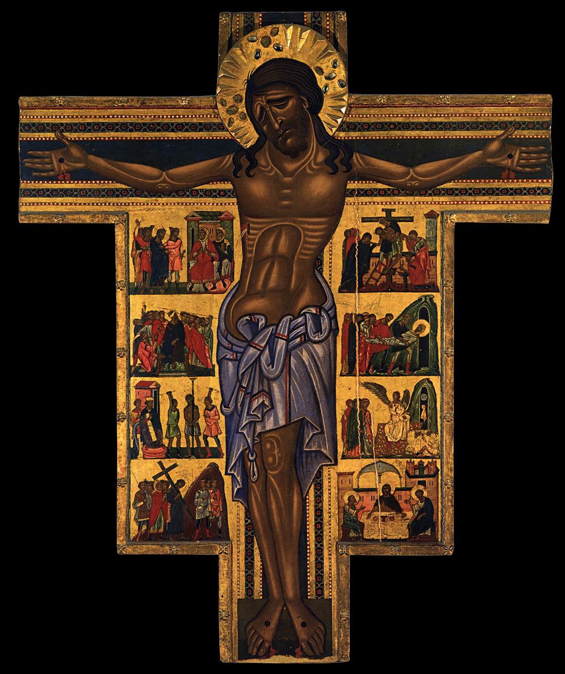 Crucifix avec des scènes du Calvaire