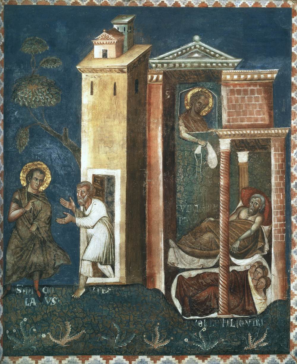 Saint Nicolas fournissant la dot (mur nord, partie droite)