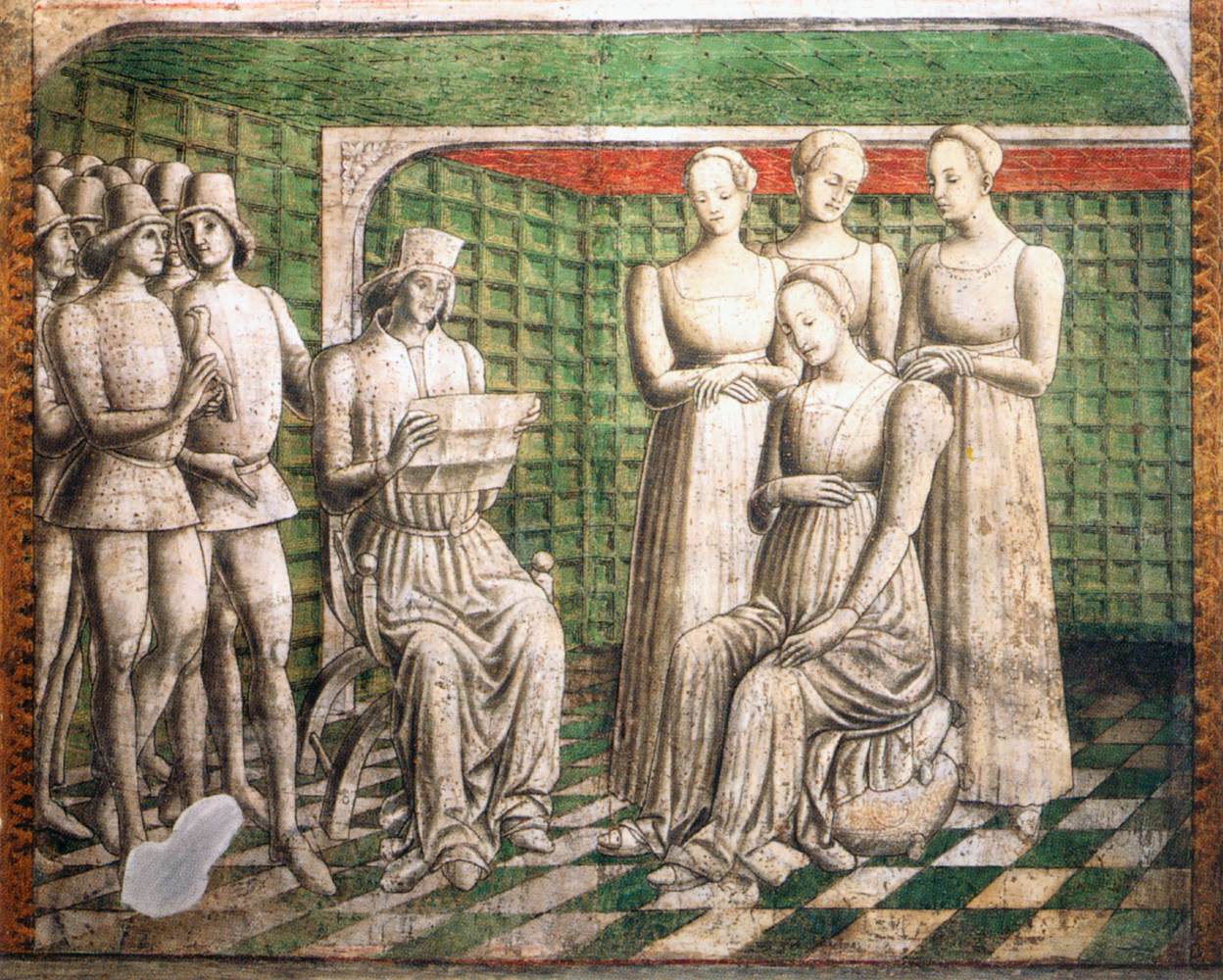 Scène du cycle pictural de la Stanza di Griselda