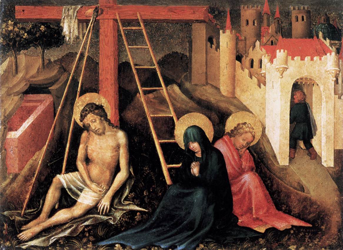 Le Christ en homme de douleur au pied de la croix